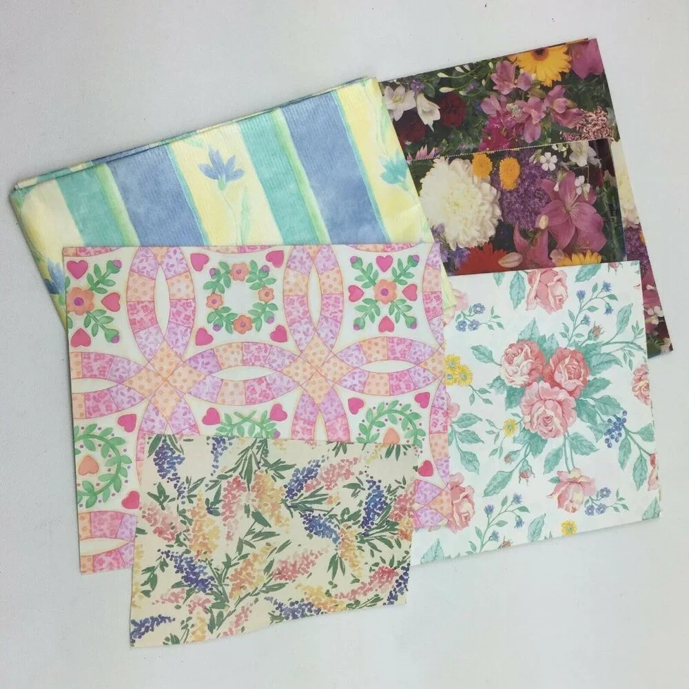 All Occasions Floral Double Wedding Ring Quilt Party Printed Gift Wrapping Paper
